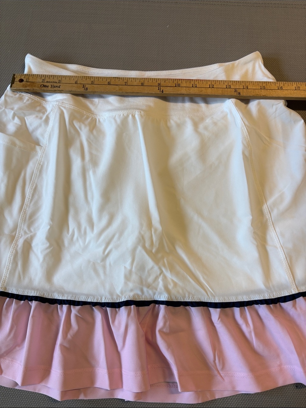 Addison bay size S White athletic skirt with Pink Ruffle Hem NWT - Picture 8 of 10